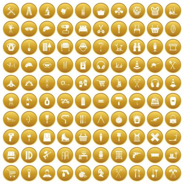 Altın 100 kıyafet Icons set