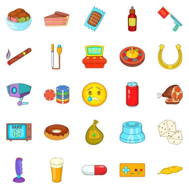 Uyuşturucu Icons set, karikatür tarzı