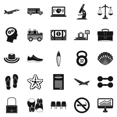 El çantası Icons set, basit tarzı