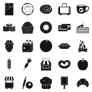 Pasta Icons set, basit tarzı