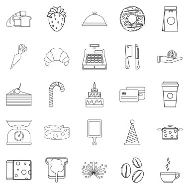 Tanımlama bilgilerini Icons set, anahat stili