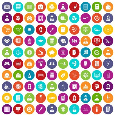 100 istatistik veri simgeler renk ayarla