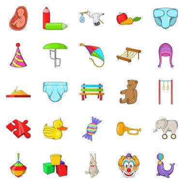 Bebek Icons set, karikatür tarzı