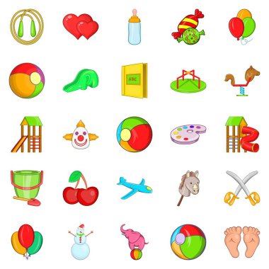 Çocuk Icons set, karikatür tarzı