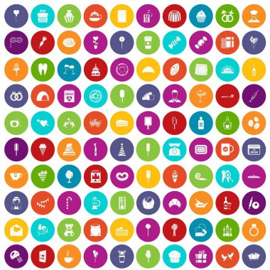 renk 100 tatlılar Icons set