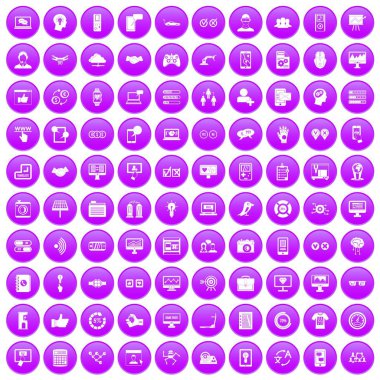 100 arayüzü simgeler mor ayarla