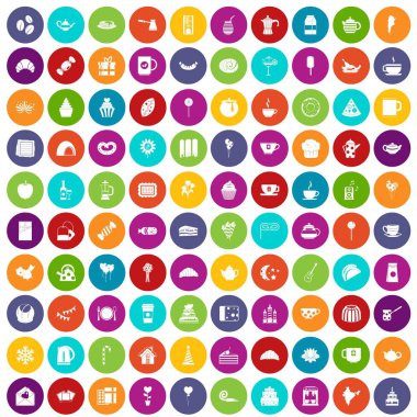 100 çay partisi simgeler renk ayarla