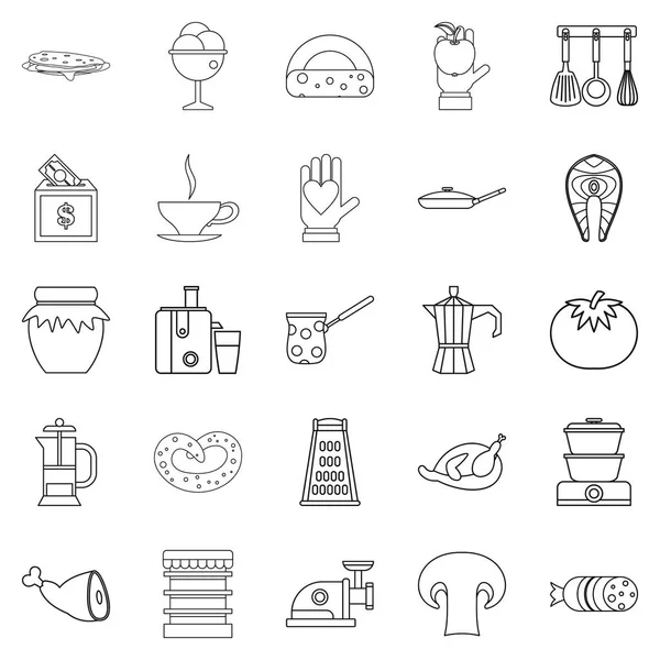 Conjunto de ícones de geléia, estilo esboço — Vetor de Stock