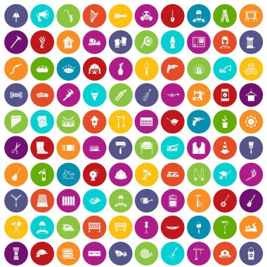 renk 100 araçlar Icons set