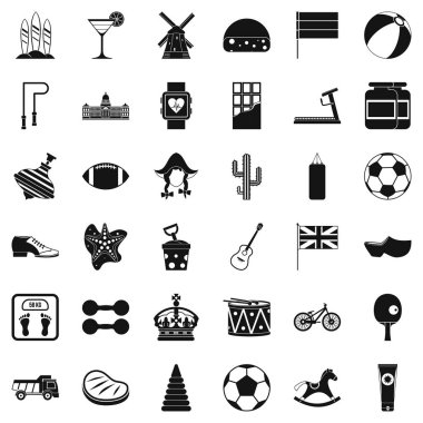 Icons set, basit tarzı oyun