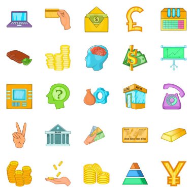 Banka Icons set, karikatür tarzı