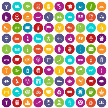 100 turistik cazibe merkezlerine simgeler renk ayarla