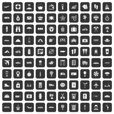 100 saat simgeler siyah ayarla seyahat