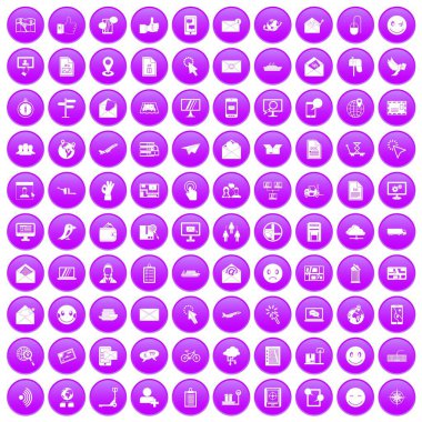 100 posta simgeleri mor ayarla