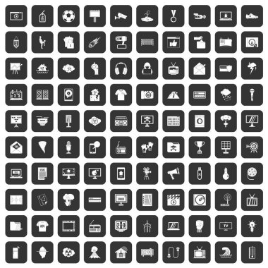 100 Tv simgeler siyah ayarla