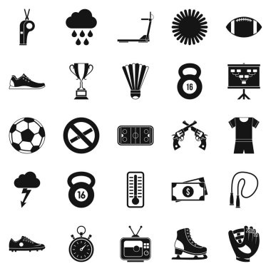 Oyun hava Icons set, basit tarzı