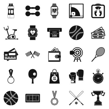 Basketbol Eğitim simgeler kümesi, basit tarzı