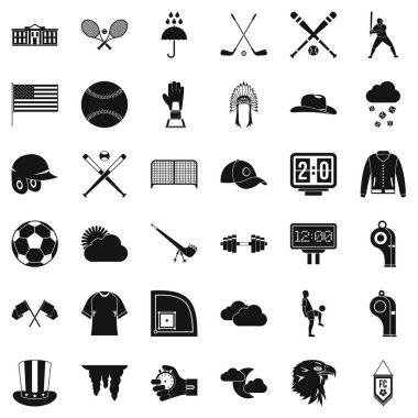 Beyzbol Icons set, basit tarzı