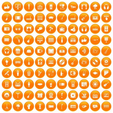 Turuncu 100 karaoke Icons set