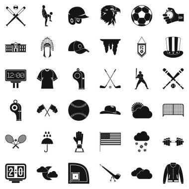 Beyzbol sopası Icons set, basit tarzı