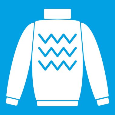 Kazak simgesi beyaz mavi renkli vektör illüstrasyon izole