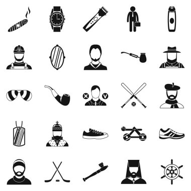 Oyunlar Icons set, basit tarzı