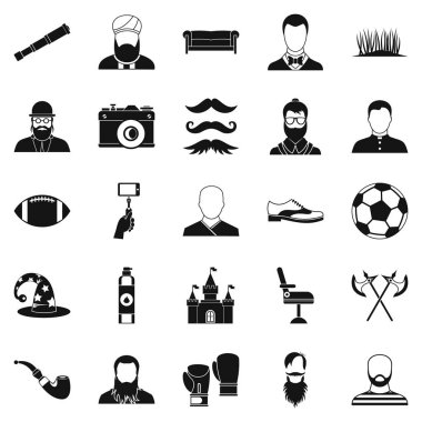 Selfie Icons set, basit tarzı