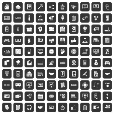 100 web geliştirme simgeler siyah ayarla