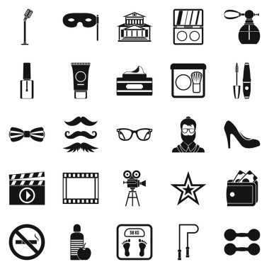Sosyal etkinlikler Icons set, basit tarzı