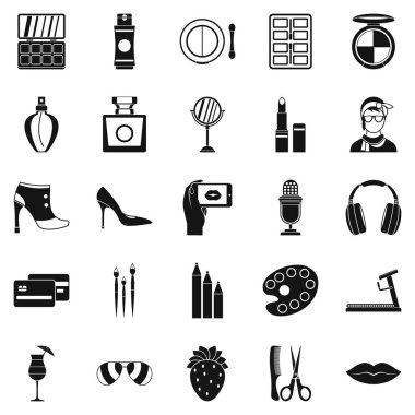 Mekân Icons set, basit tarzı