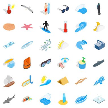 Yaz Icons set, izometrik stili