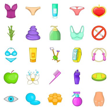 Mükemmel rakam Icons set, karikatür tarzı