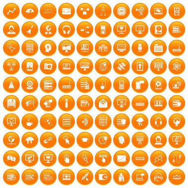 Turuncu 100 on-line seminer Icons set