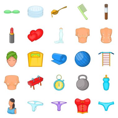 İdeal rakam Icons set, karikatür tarzı