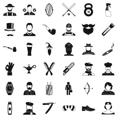 Sakal Icons set, basit tarzı