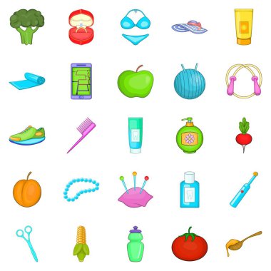 İyi bir ürün Icons set, karikatür tarzı