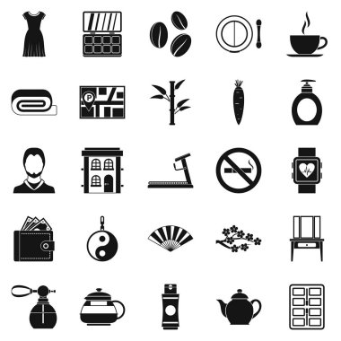 Kuaför Salonu Icons set, basit tarzı