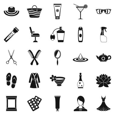Tuvalet Icons set, basit tarzı