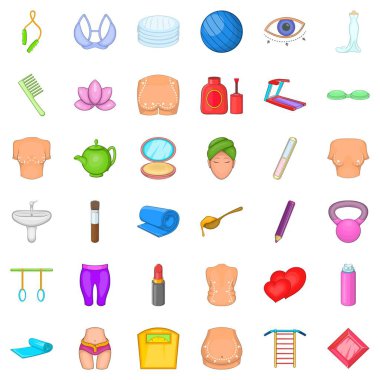 Kozmetik Icons set, karikatür tarzı