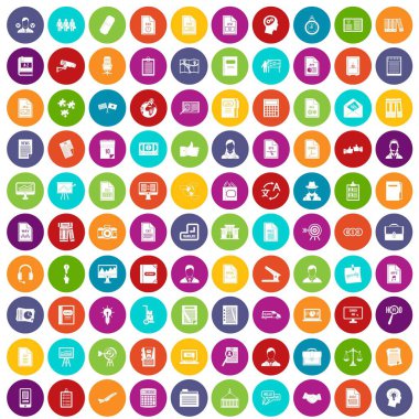 100 çalışma kağıt simgeler renk ayarla