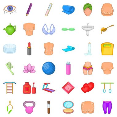 Güzellik Icons set, karikatür tarzı