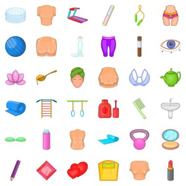 Kozmetik simgeler kümesi, karikatür tarzı