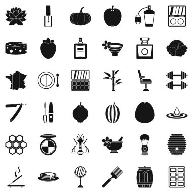 Güzellik ürün Icons set, basit tarzı