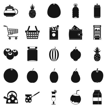Su ısıtıcısı Icons set, basit tarzı