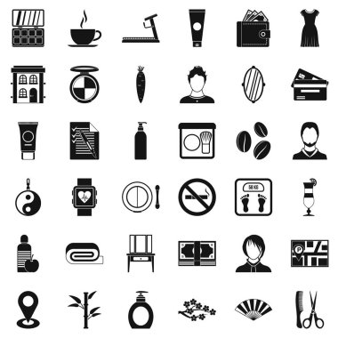 Güzellik Salonu Icons set, basit tarzı