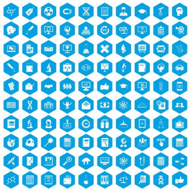 100 analytics simgeleri mavi ayarla