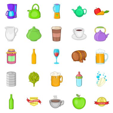 Biracılar Icons set, karikatür tarzı