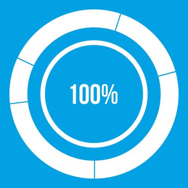 Diyagram pasta grafiği simgesi beyaz