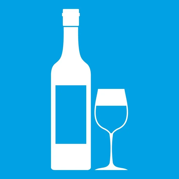 Bottle of wine icon white — Stock Vector