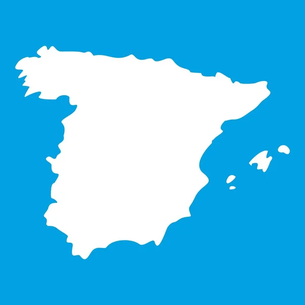 Mapa de España icono blanco — Vector de stock